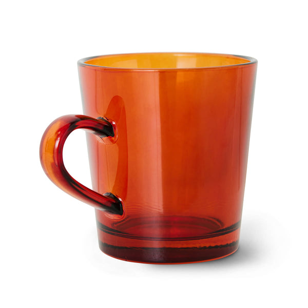 70s Glassware Coffee Cup - Amber Brown