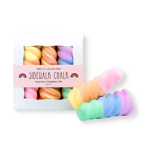 Twee Handmade Sidewalk Chalk - Rainbow Unicorn Horns