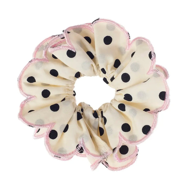 Polka Dot Scalloped Scrunchie