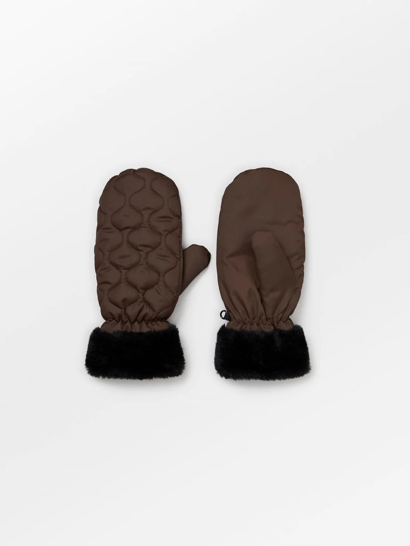 Makara Puff Mittens - Hot Fudge Brown