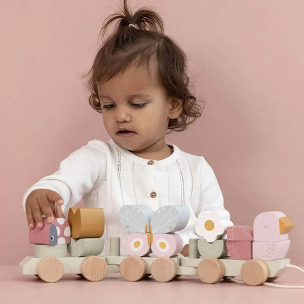 Stacking Train - Flowers and Butterflies