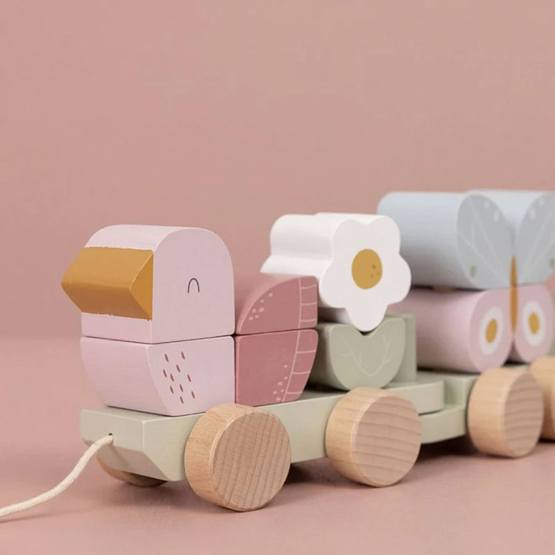 Stacking Train - Flowers and Butterflies