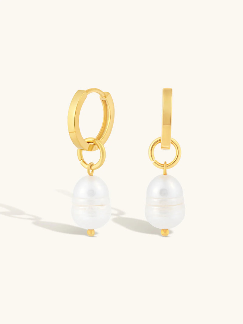 Gaia Pearl Hoops