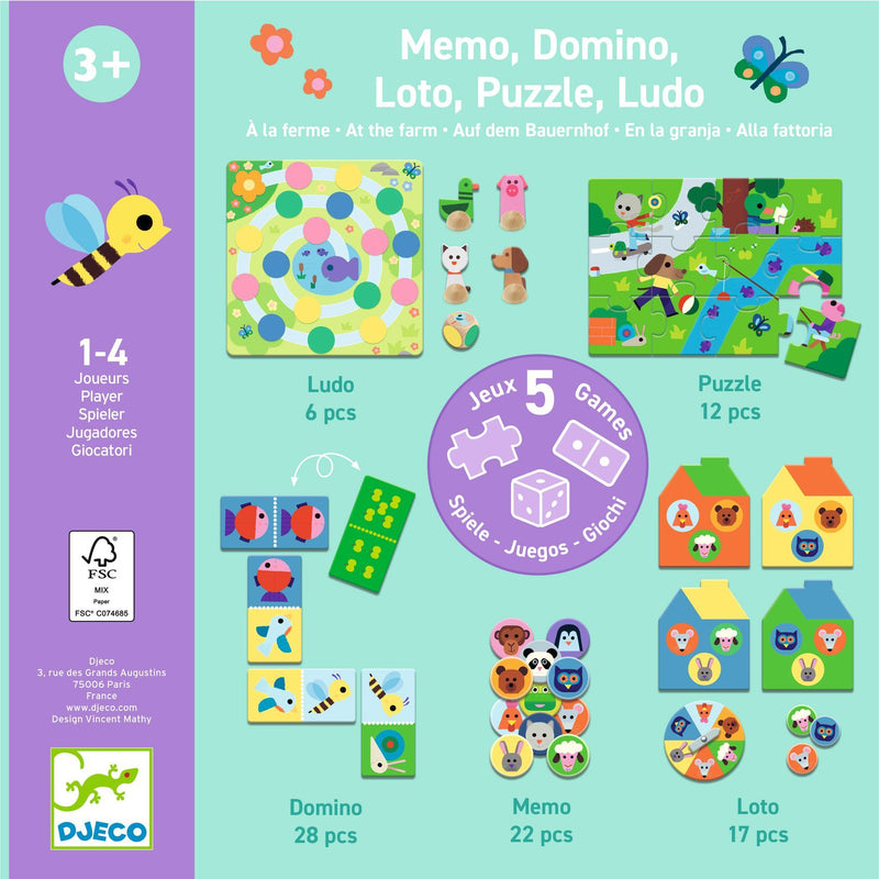 Djeco At The Farm - 5 Games