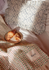 Cotton Throw in Rose Geometric