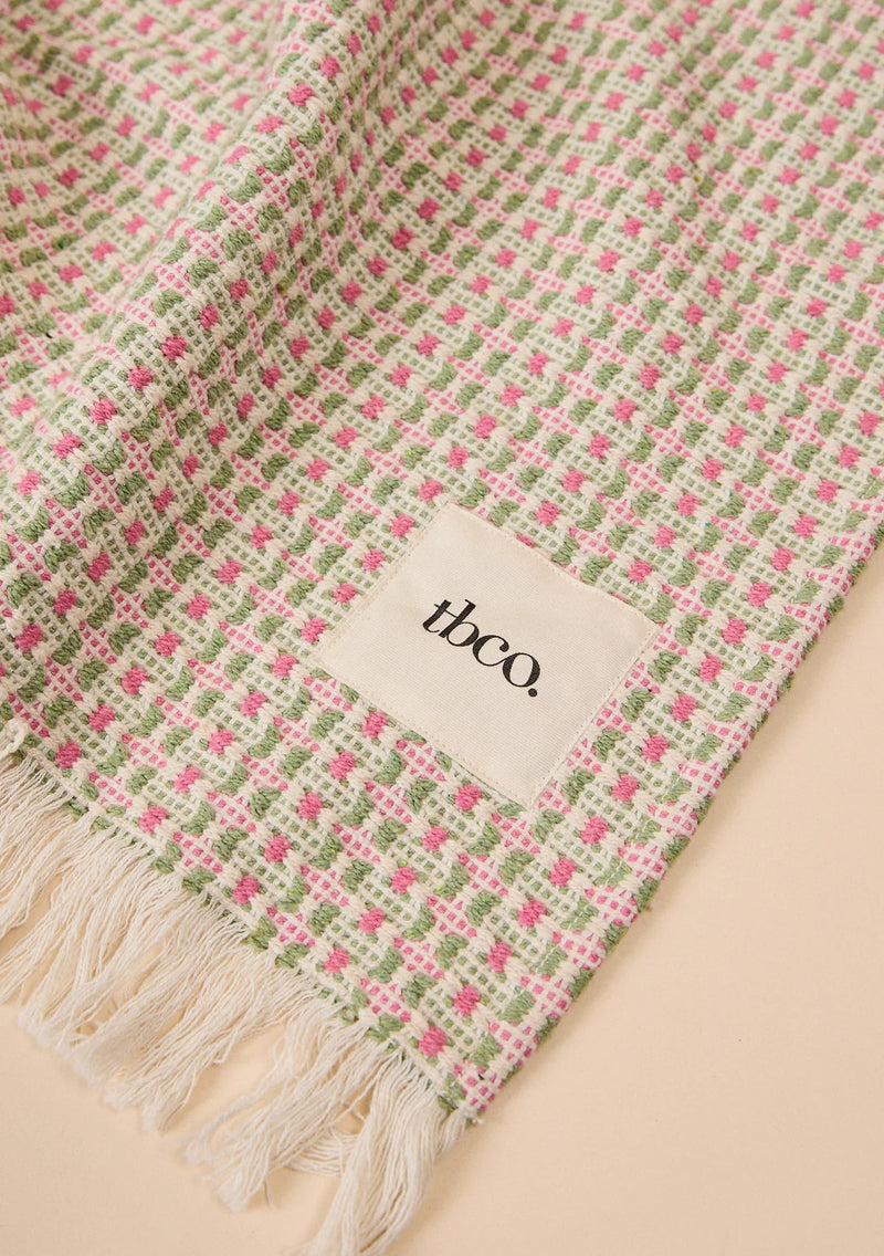 Cotton Throw in Rose Geometric
