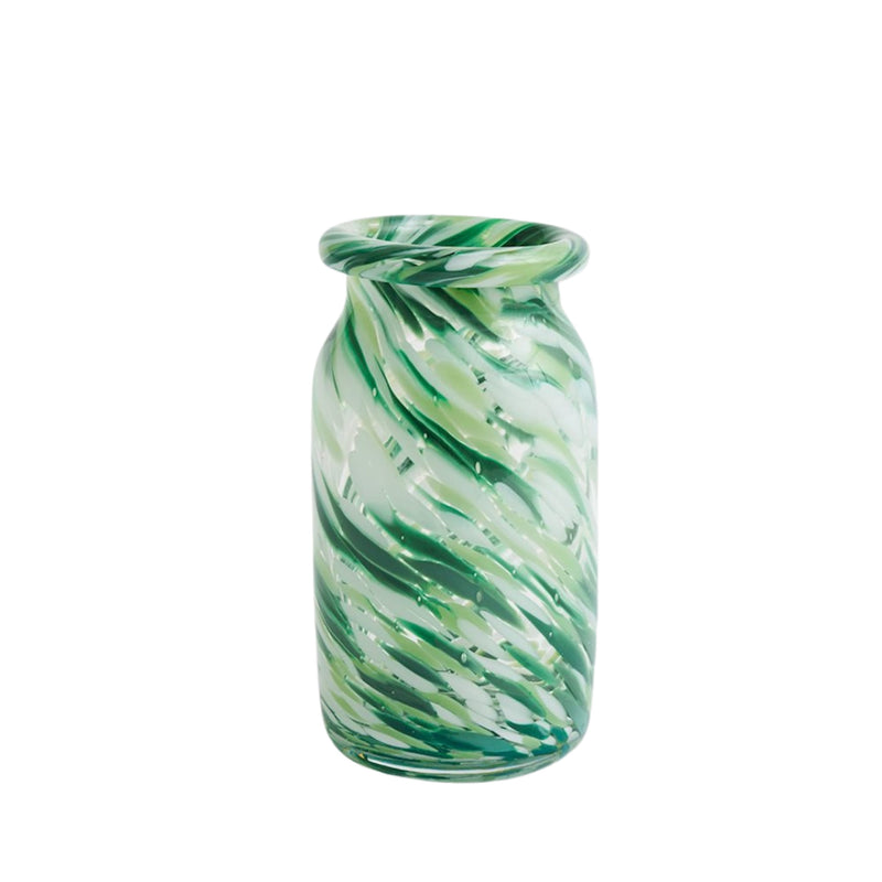 Small Splash Vase - Green Swirl