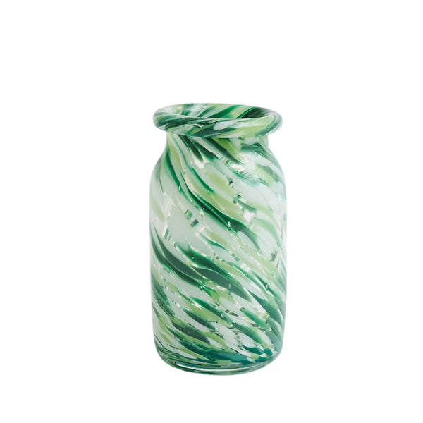 Small Splash Vase - Green Swirl