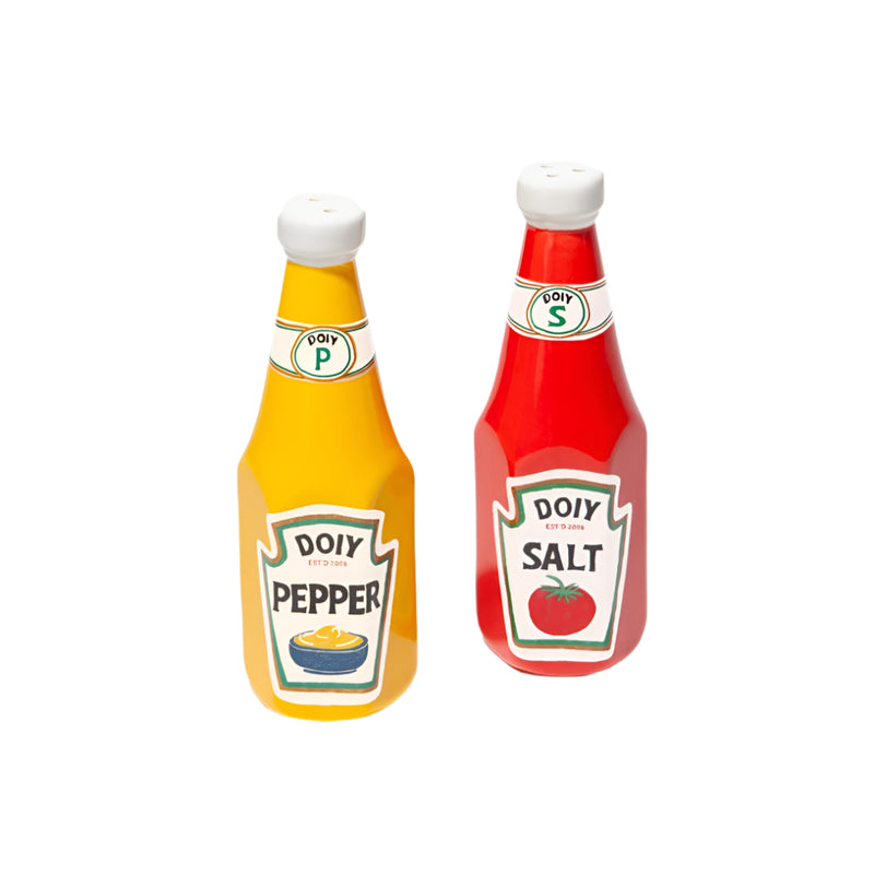 Corner Shop Salt & Pepper Shakers - Ketchup & Mustard