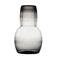 Smoky Carafe Set with Ovals Design