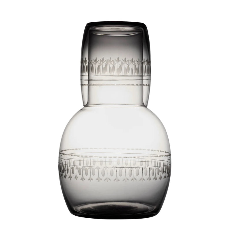 Smoky Carafe Set with Ovals Design