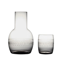 Smoky Carafe Set with Ovals Design