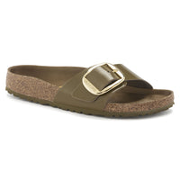 Madrid Big Buckle - Natural Leather Patent - Mud Green