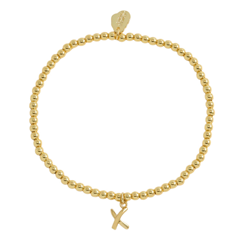 Sienna Beaded Kiss Bracelet - Gold Plated