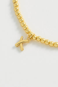 Sienna Beaded Kiss Bracelet - Gold Plated