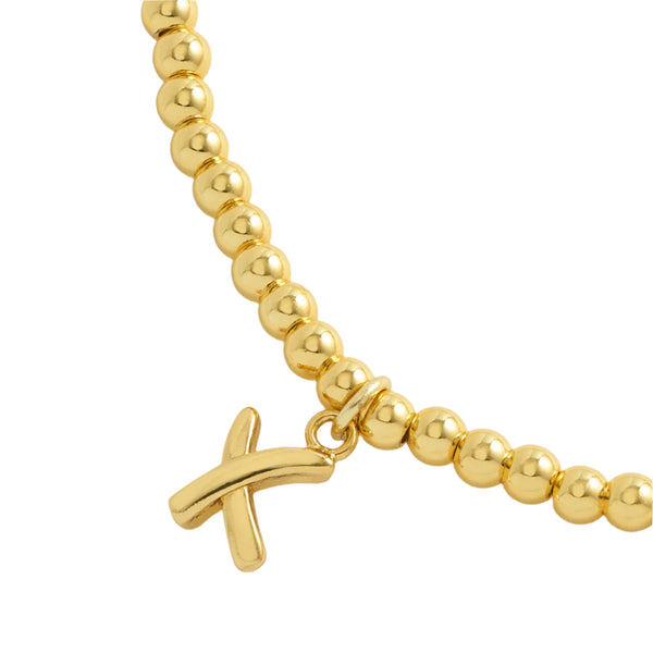 Sienna Beaded Kiss Bracelet - Gold Plated