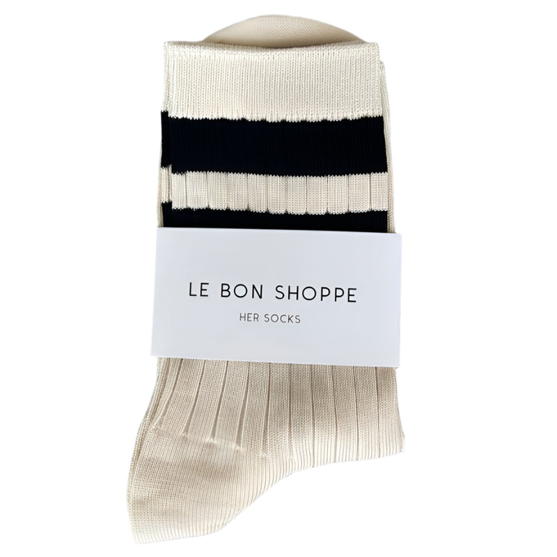 Her Socks - Varsity Cream/Black