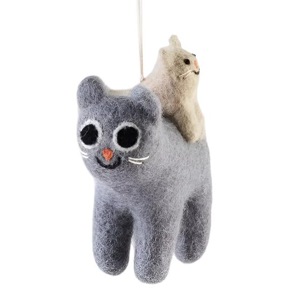 Pabs, Cat with a Cat on His Back Christmas Decoration