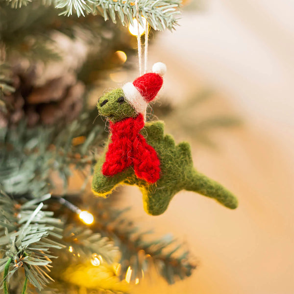 Mini Diplodocus in Hat & Scarf Decoration