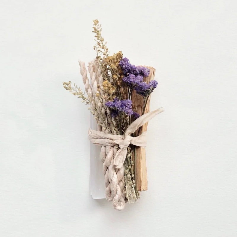 Palo Santo, Selenite, Incenses and Dried Flowers