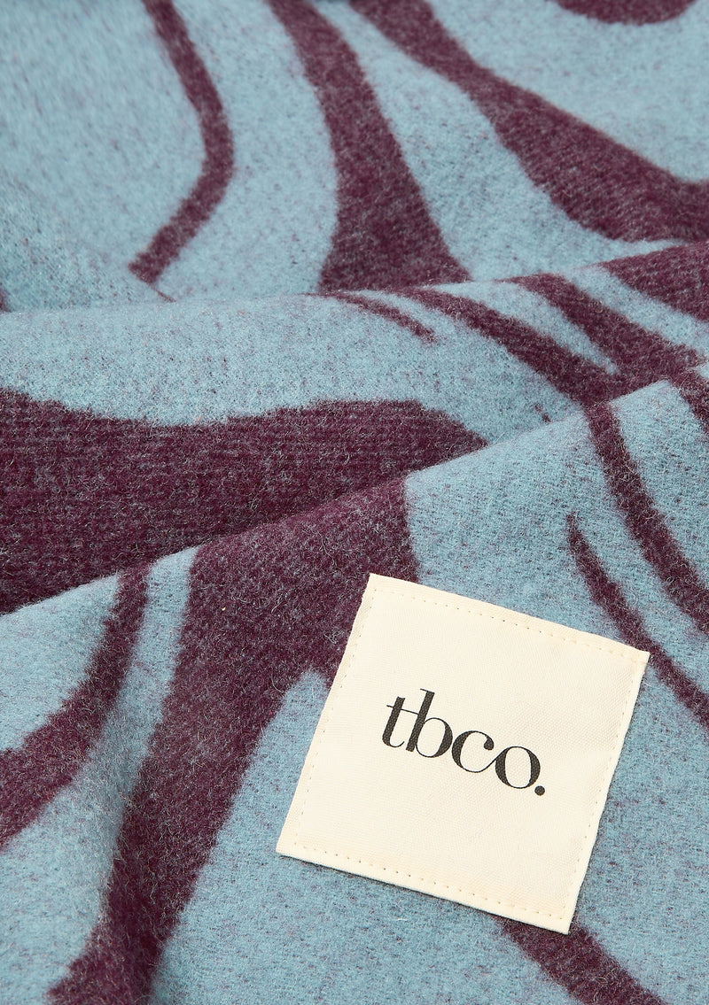 Lambswool Blanket in Blue Marble