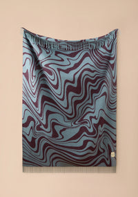 Lambswool Blanket in Blue Marble