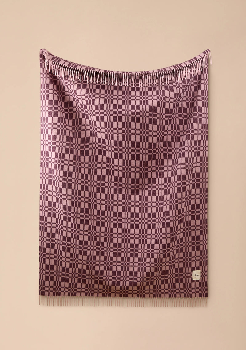 Lambswool Blanket in Rose Craft Check