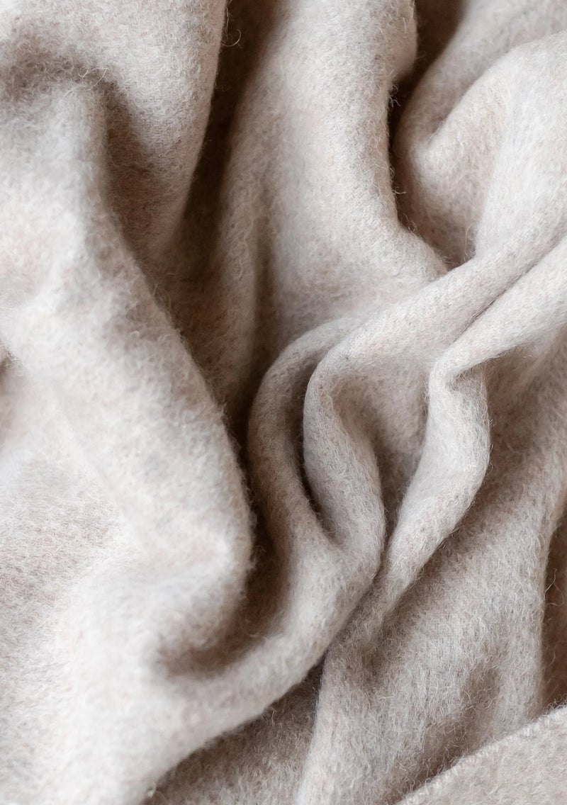 Lambswool Blanket Scarf in Oatmeal and Melange