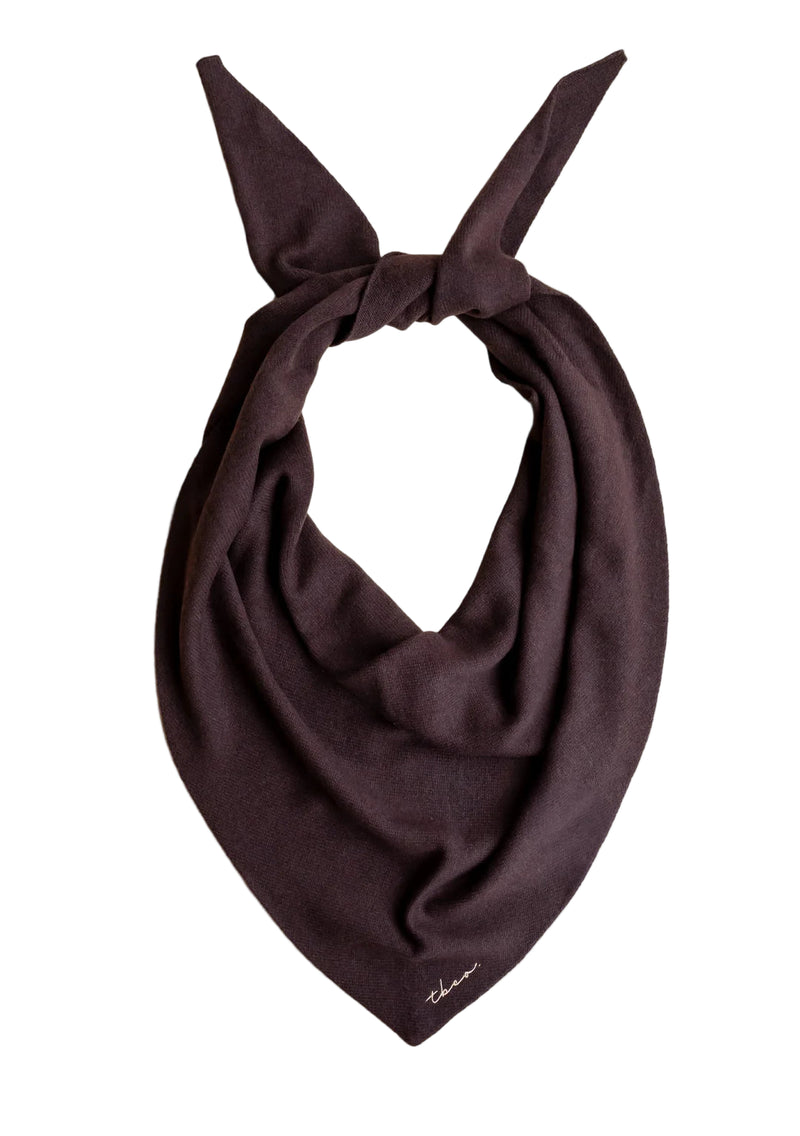 Large Merino Triangle Scarf in Brown