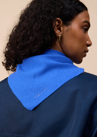 Merino Wool Triangle Scarf in Cobalt Blue