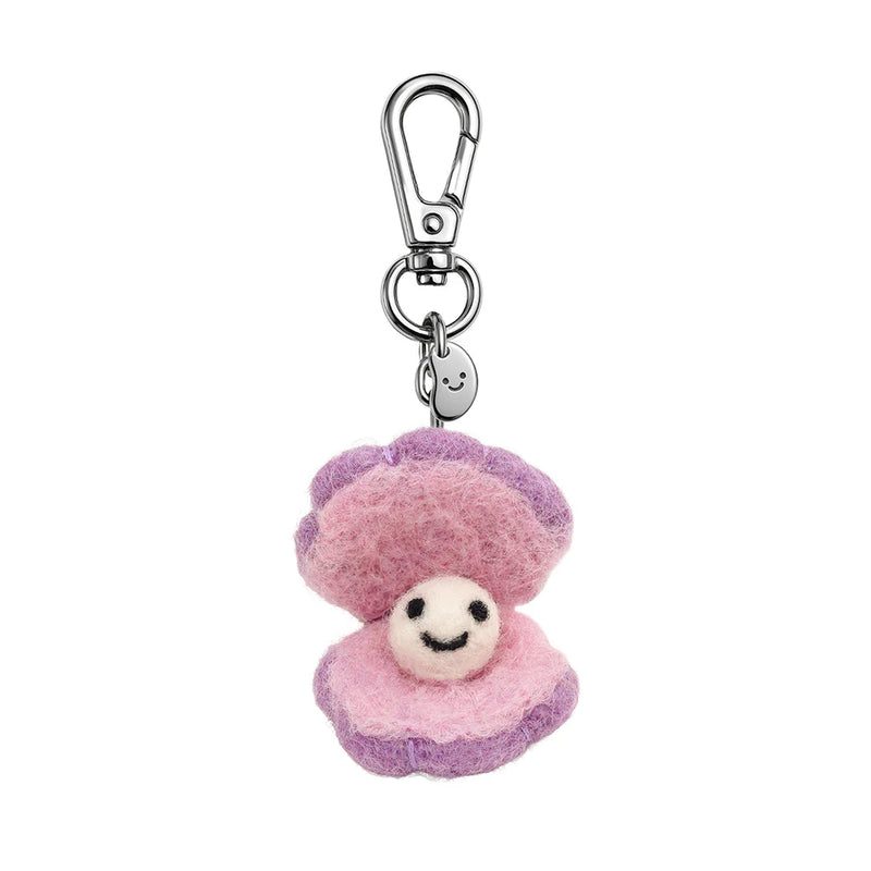 Clemmie the Clam Felt Keychain
