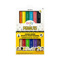 Ooly x Peanuts: Double Ended Brush & Stamp Markers - Set of 6/12 Colours