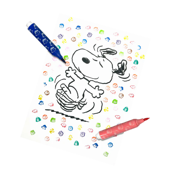 Ooly x Peanuts: Double Ended Brush & Stamp Markers - Set of 6/12 Colours