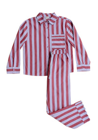 Cotton Pyjamas - Lilac Stripe