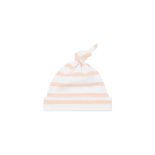 Powder Pink & White Breton Striped Hat