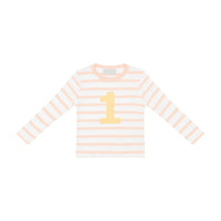 Powder Pink & White Breton Striped Number T Shirt (1-2 Years)