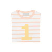 Powder Pink & White Breton Striped Number T Shirt (1-2 Years)
