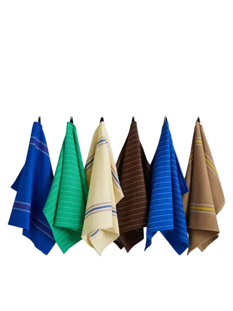 Canteen Tea Towel - Emerald Pinstripe