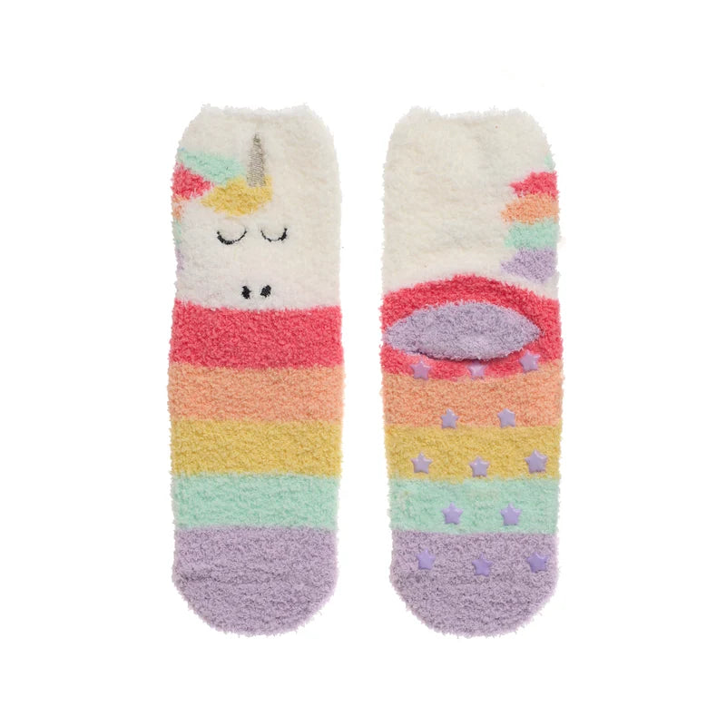 Rainbow Unicorn Cosy Slipper Socks