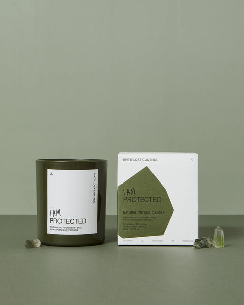 She’s Lost Control - I AM PROTECTED - NATURAL CRYSTAL CANDLE