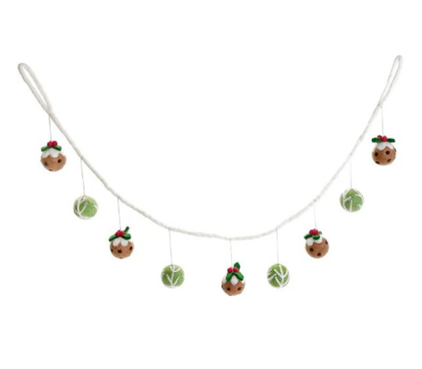 Sprout & Christmas Pudding Garland