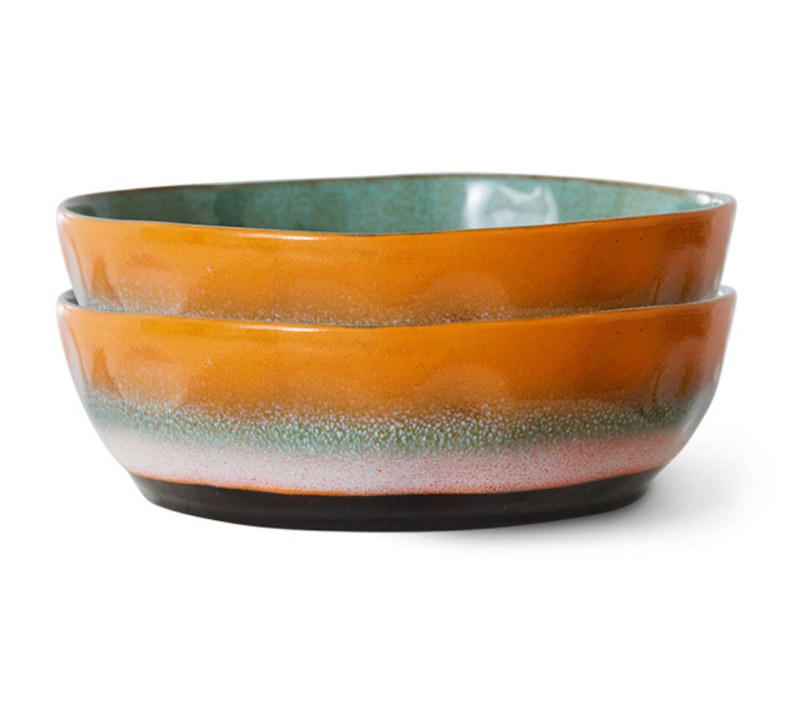 70s Ceramics Pasta Bowl - Golden Hour