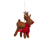 Mini Reindeer Christmas Decoration, White or Brown