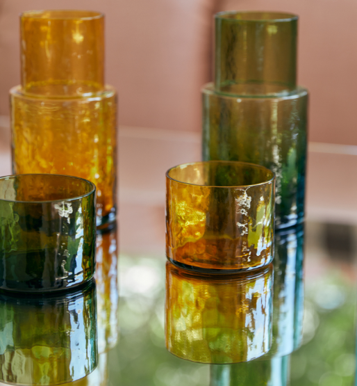 Tube Glass in Olive