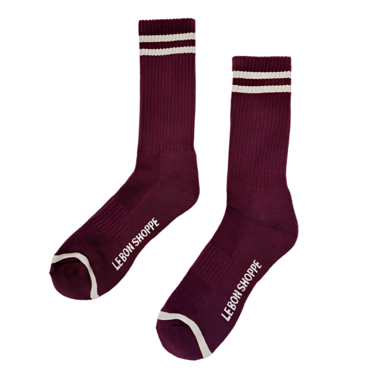 Extended Boyfriend Socks - Maroon