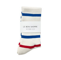 Boyfriend Socks - Red & Blue Stripe