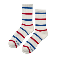 Boyfriend Socks - Red & Blue Stripe
