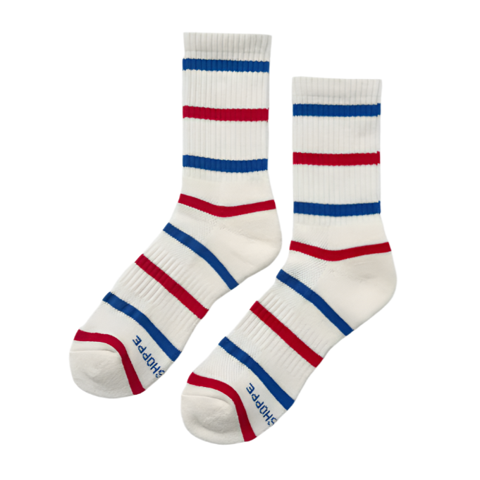 Boyfriend Socks - Red & Blue Stripe
