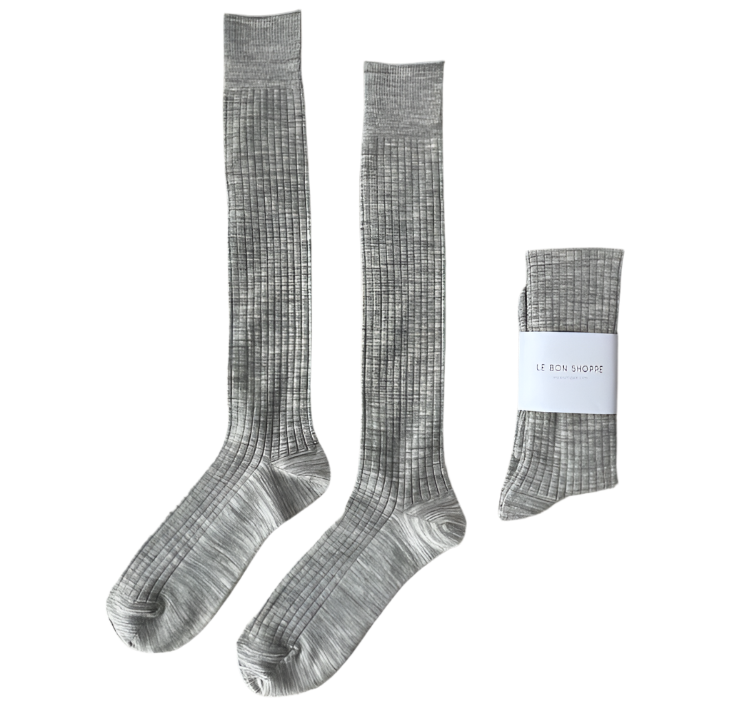 Schoolgirl Socks - Grey Melange