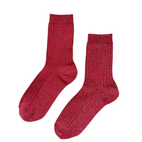 Her Socks - Carmine Glitter